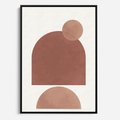 Obraz w ramie 50x70 - Rozkwitające Odbicia - abstrakcyjne geometryczne kształty, odcienie brązu i beżu - rama czarna
