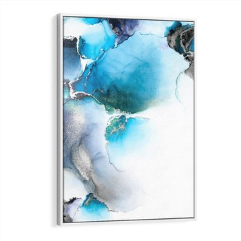 Obraz w ramie 50x70 - Marmur złotą akwarelą - marmur, akwarela - rama biała