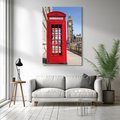 Obraz na płótnie 50x70 - Ikoniczna budka telefoniczna w Londynie - budka, telefoniczna