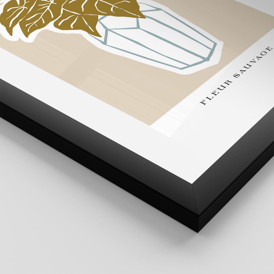 Plakat w ramie 30x40 - Rytmy Nowych Wizji - abstrakcyjne liście, tropikalne w wazonie - rama czarna