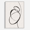 Obraz w ramie 50x70 - Modernistyczne Refleksje - abstrakcyjne szkicowane linie, minimalizm - rama biała