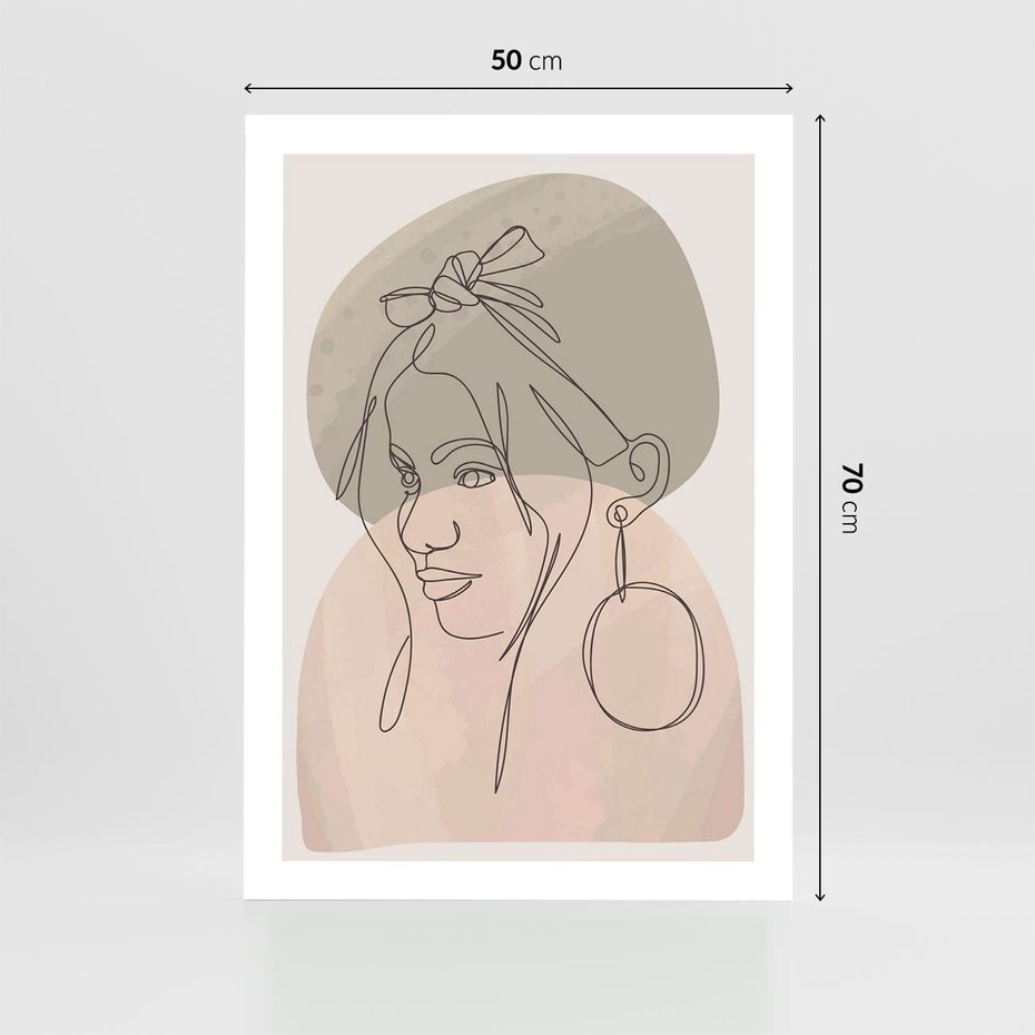 Plakat bez ramy 50x70 - Kobieta w Linii: Akwarelowa Harmonia - kobieta one line, grafika