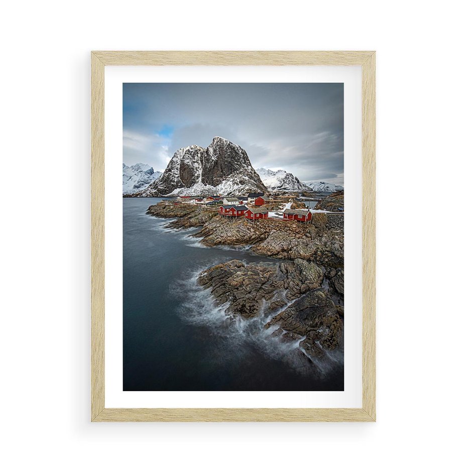 Plakat w ramie 50x70 - Skandynawia - górska odsłona - Skandynawia, góry - rama drewno