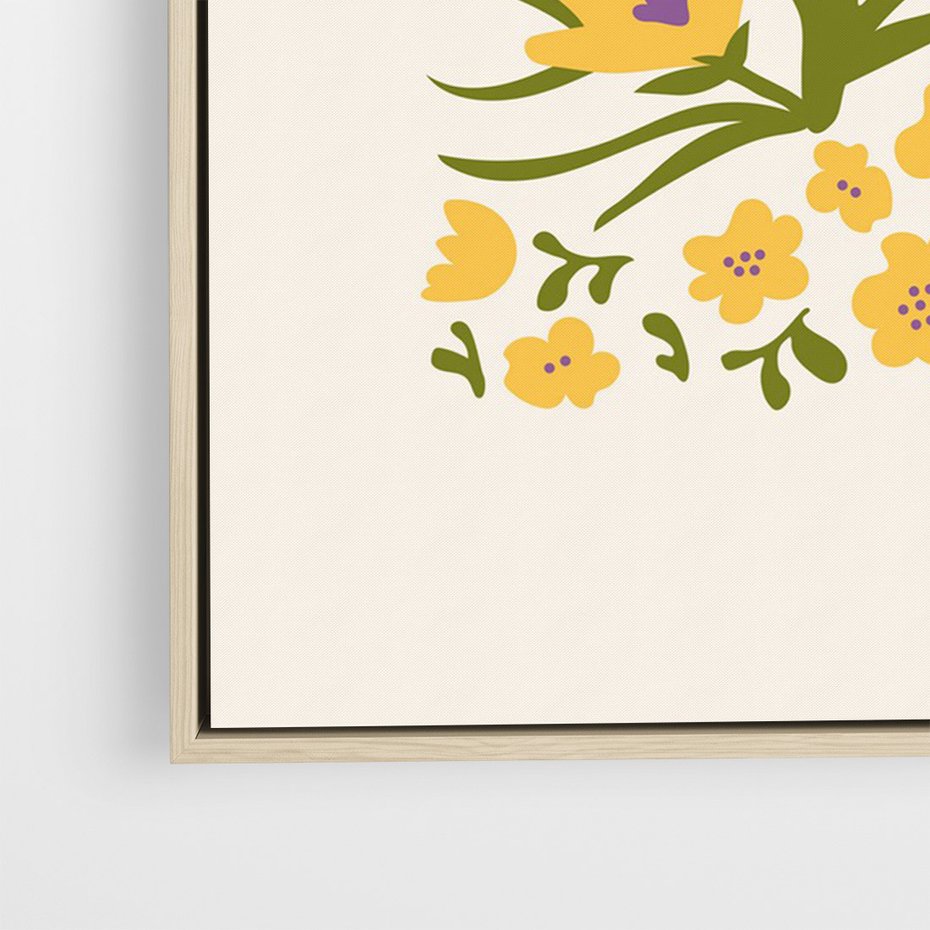 Obraz w ramie 50x70 - Kwiatowe Przenikanie - kwiaty, sztuka nowoczesna - rama drewno