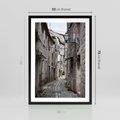 Plakat w ramie 50x70 - Malownicza uliczka we Włoszech - uliczka, Włoch - rama czarna