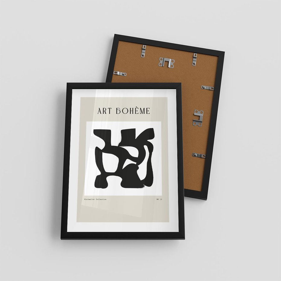 Plakat w ramie 30x40 - Boho Szepty - boho plakat, minimalizm - rama czarna