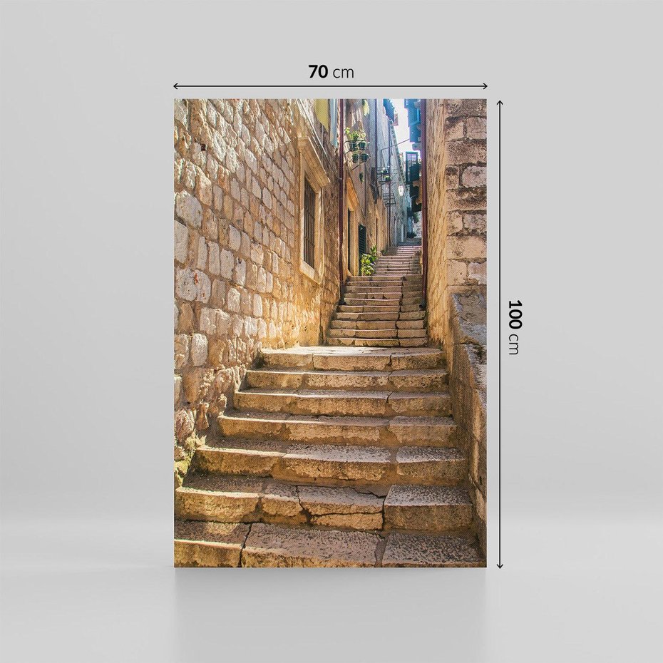 Obraz na płótnie 70x100 - Uliczka: perspektywa miejskiego krajobrazu - uliczka, perspektywa