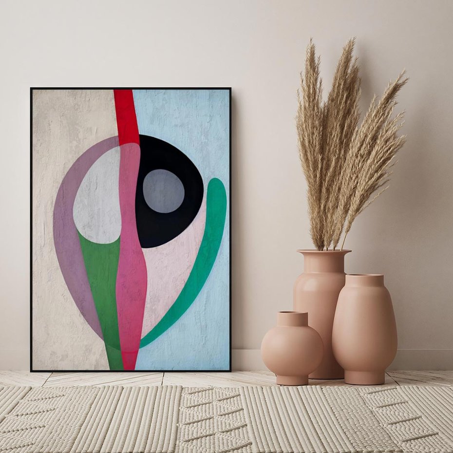 Obraz w ramie 70x100 - Wibracje Kolorów Marzeń - abstrakcyjne dziwne kształty, olejny obraz - rama czarna