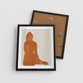 Plakat w ramie 40x50 - Kobieca Sylwetka w Stylu Modernistycznym - modernistyczny pakat, kobieca sylwetka - rama czarna