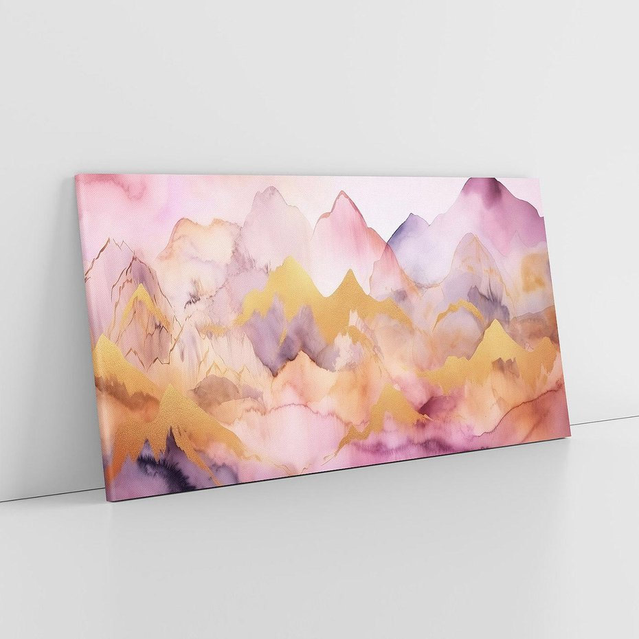 Obraz na płótnie 100x50 - Pastelowe Wzgórza - pastelowe, różowe góry