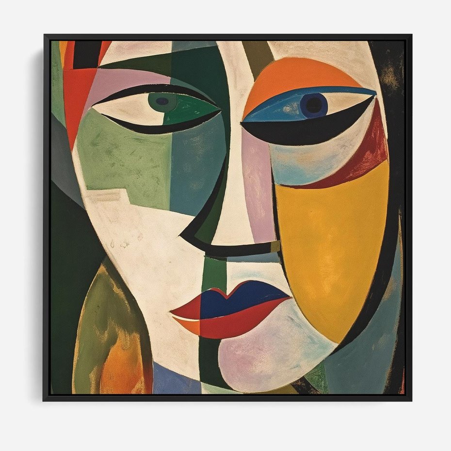 Obraz w ramie 50x50 - Kolorowe Dziwne Wyobrażenia - abstrakcyjny obraz, olejny - rama czarna