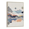 Obraz w ramie 80x120 - Dynamiczne Góry - akwarelowe graficzne góry, krajobraz - rama drewno