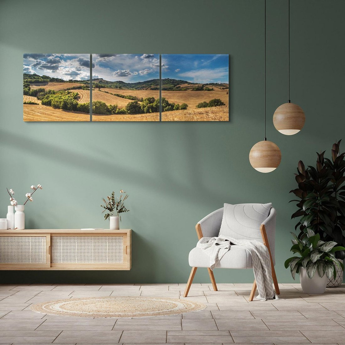 Obraz na płótnie 120x40 - Łąka góry i panoramiczny widok - łąka, góry