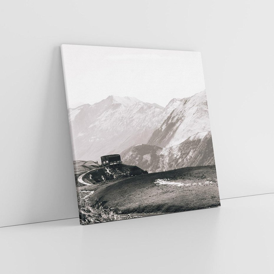 Obraz na płótnie 50x50 - Wzgórza w Bieli - górski krajobraz, punkt widokowy