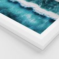 Plakat w ramie 40x50 - Błękitna Siła Oceanu - fale, ocean - rama biała