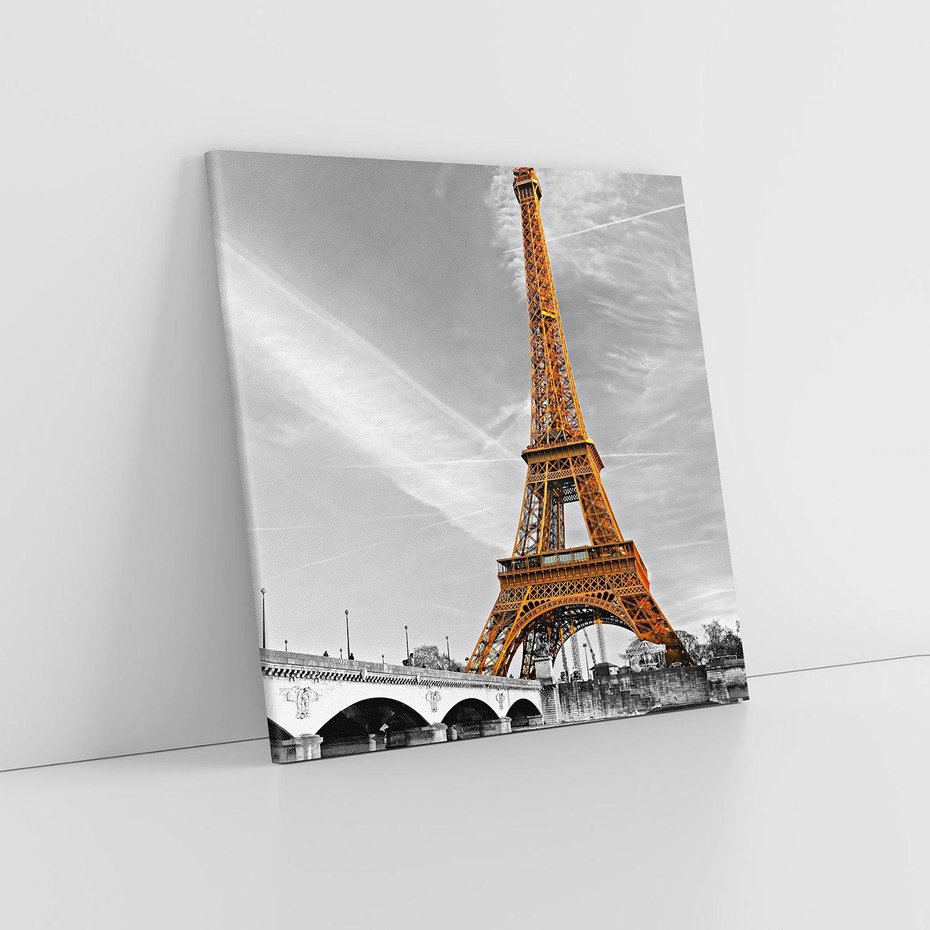 Obraz na płótnie 40x40 - Echa Wieży Eiffla - wieża, Eiffla