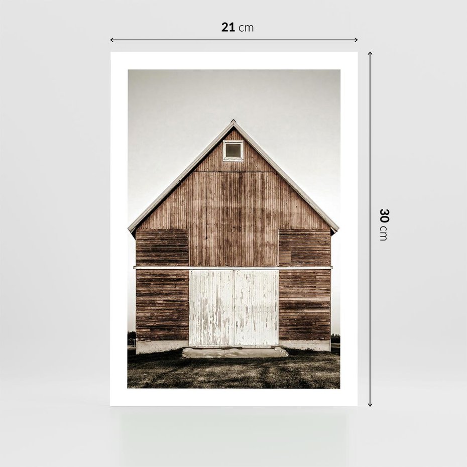 Plakat bez ramy 21x30 - Rustykalny Drewniany Domek - domek, drewniany dom
