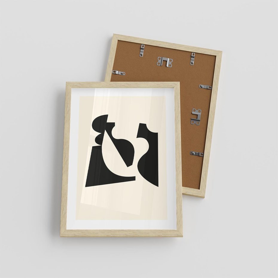 Plakat w ramie 30x40 - Tajemnicze Spektrum - abstrakcyjne kształty, geometria - rama drewno