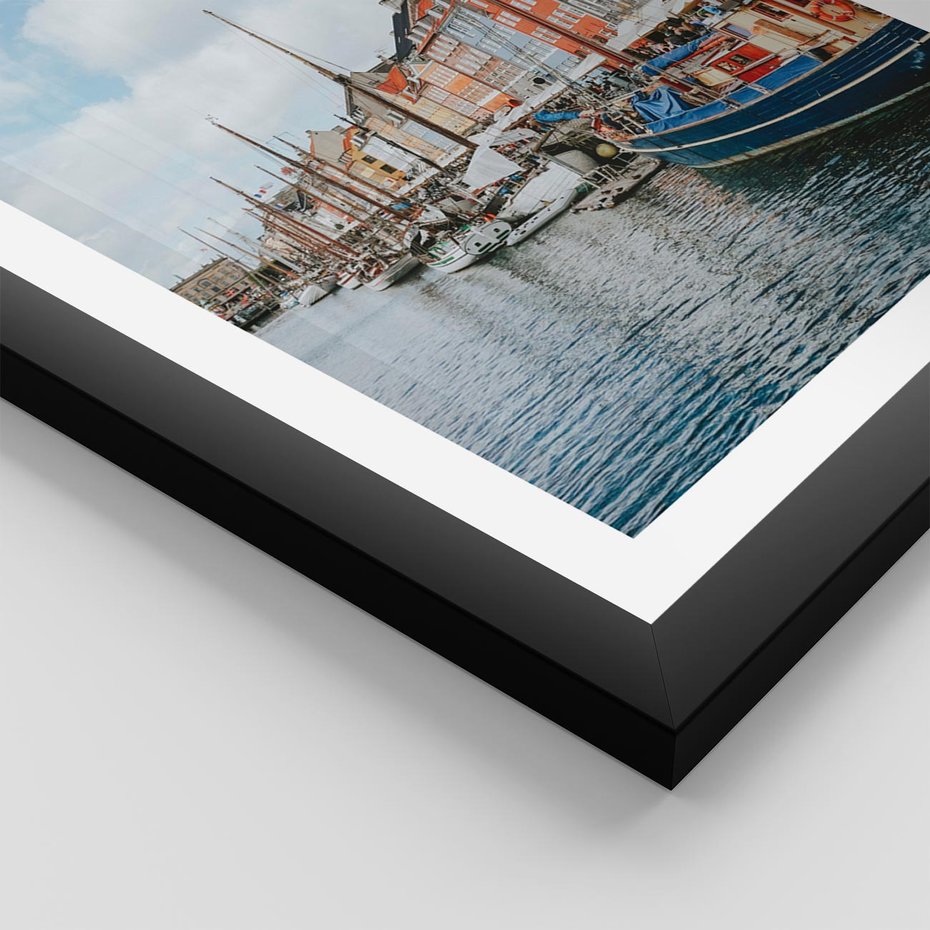 Plakat w ramie 40x50 - Wibracje Miejskiego Klimatu - Dania, Kopehaga - rama czarna