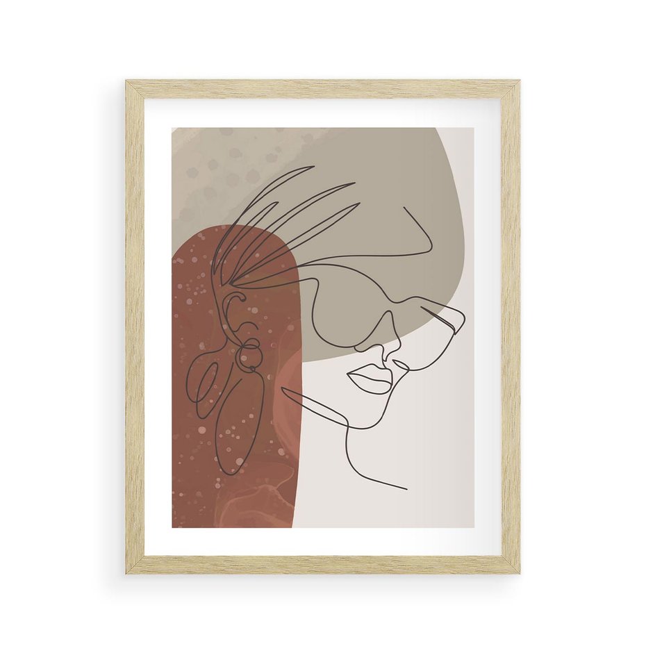 Plakat w ramie 40x50 - Kreatywność na Tle Plam - abstrakcyjna grafika, plamy - rama drewno