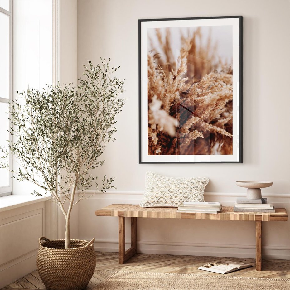 Plakat bez ramy 21x30 - Sztuka Suszonych Traw - trawa pampas, suszone trawy