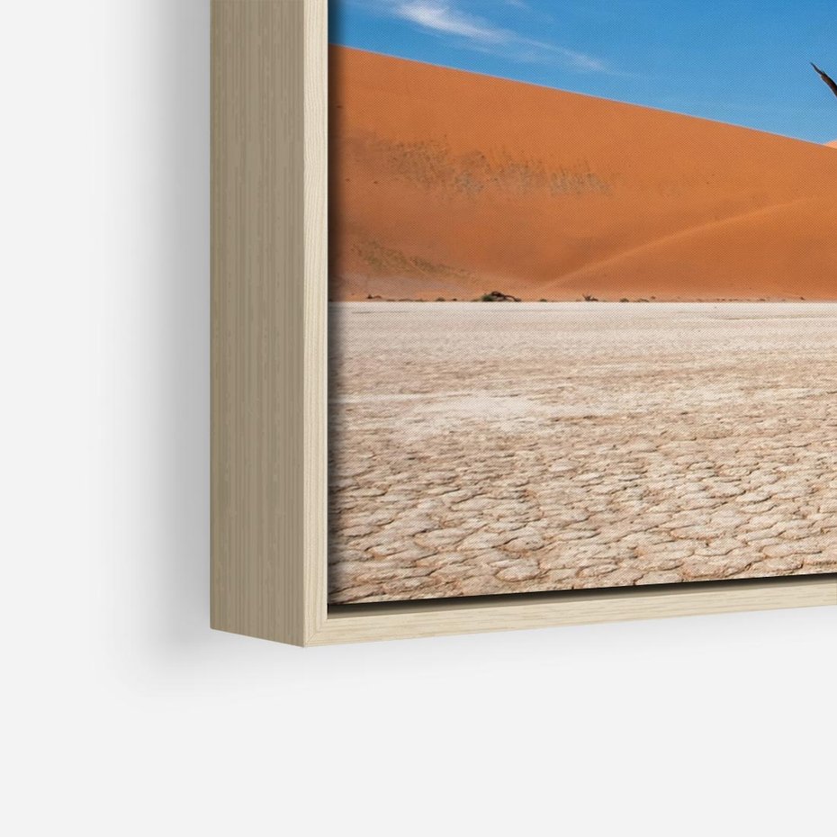 Obraz w ramie 50x50 - Słońce i Suche Drzewo - pustynia, suche - rama drewno