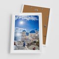 Plakat w ramie 50x70 - Uroki Santorini we Włoszech - Santorini, Włochy - rama biała