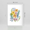 Plakat w ramie 50x70 - Migocące Widoki Kwiatów - akwarelowe polne kwiaty, minimalistyczny plakat - rama biała