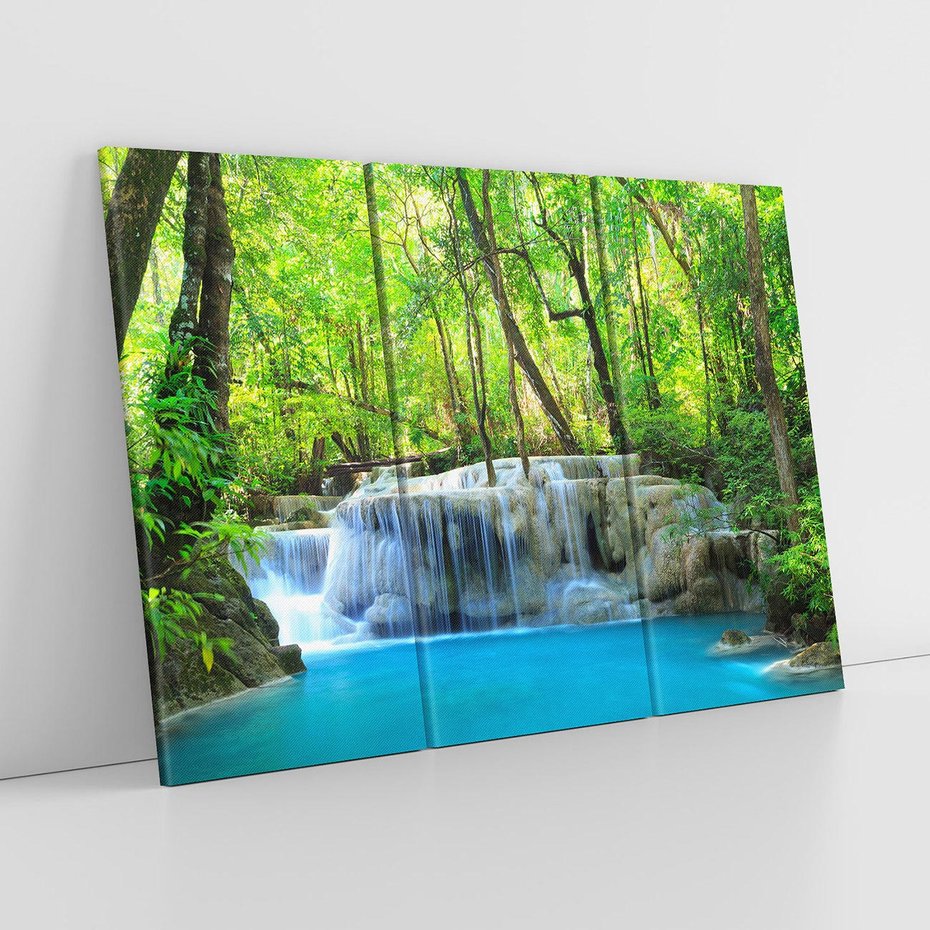 Obraz na płótnie 120x80 - Tajemniczy wodospad w tajskim lesie - Tajlandia, wodospad