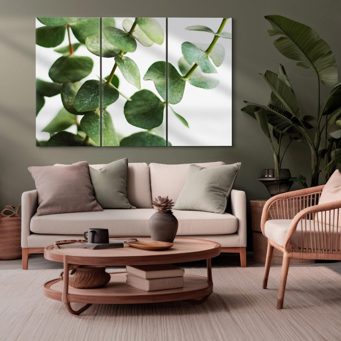 Obraz na płótnie 120x80 - Zielone eukaliptusy - eukaliptus, liście