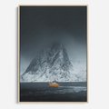 Obraz w ramie 70x100 - Skandynawski pejzaż - skadynawski, pejzaż - rama drewno