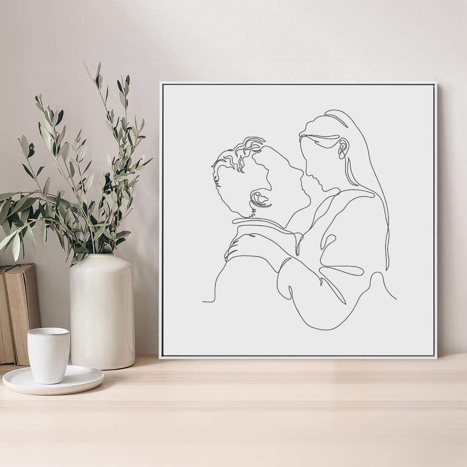 Obraz w ramie 50x50 - Bezgraniczne Tańce - para zakochanych, kobieta i mężczyzna - rama biała