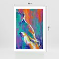 Plakat bez ramy 50x70 - Olejne Wibrujące Emocje - abstrakcyjny obraz, różne kolorowe maźnięcia pędzla
