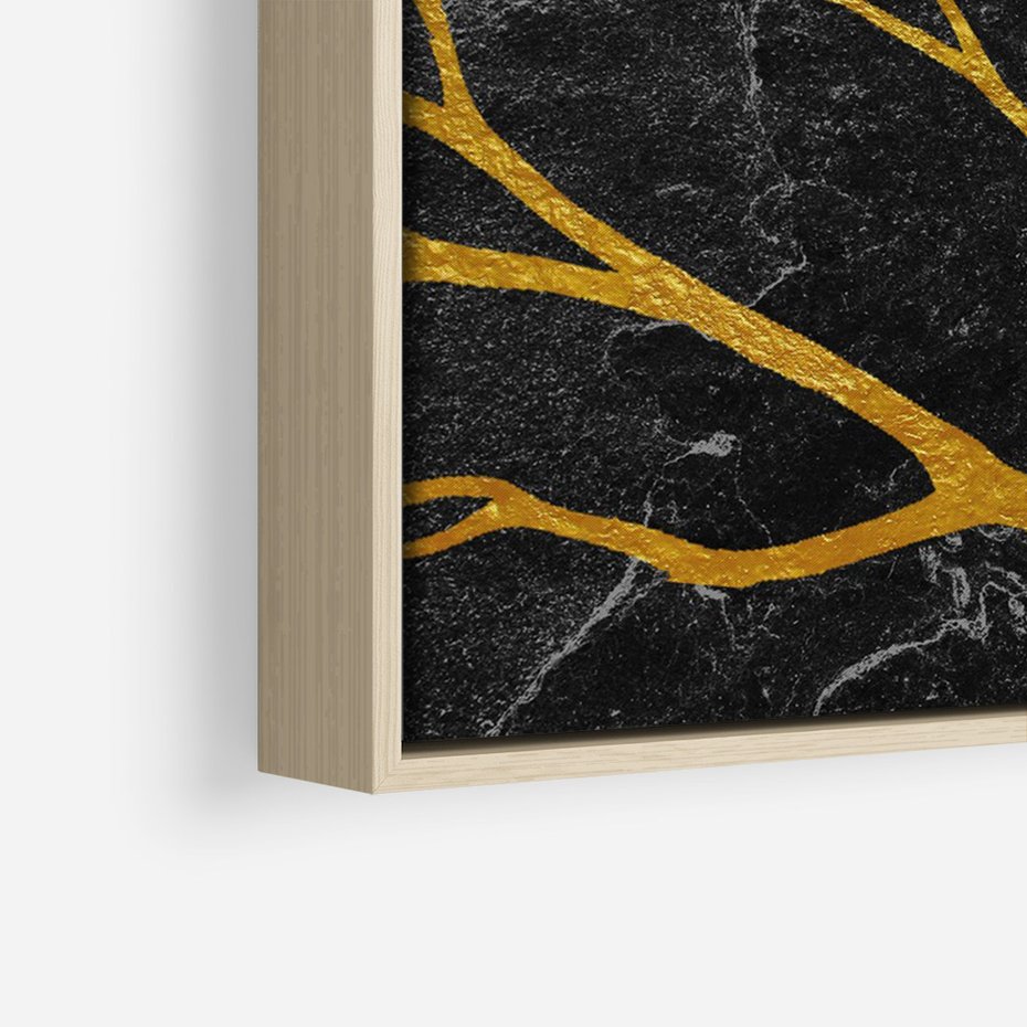 Obraz w ramie 70x100 - Marmurowe Drzewa Snu - złote gałęzie, drzewa - rama drewno