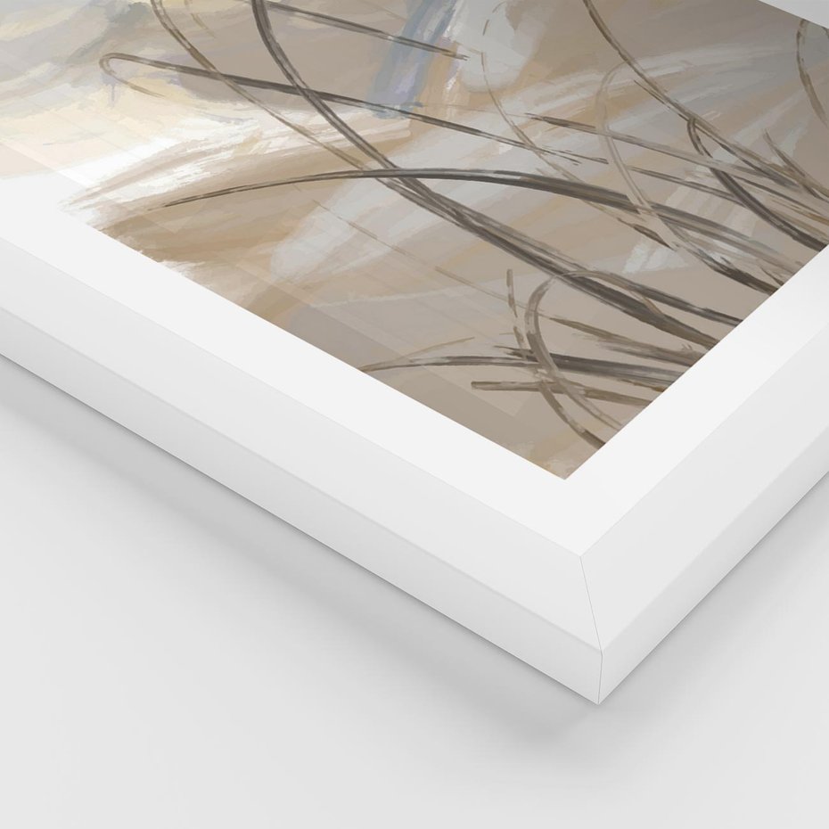 Plakat w ramie 40x50 - Nowoczesne Odbicia - akwarela, obraz - rama biała