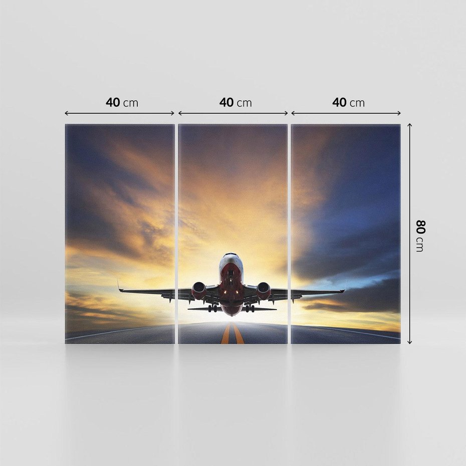 Obraz na płótnie 120x80 - Podróż samolotem w pejzaż - samolot, podróż