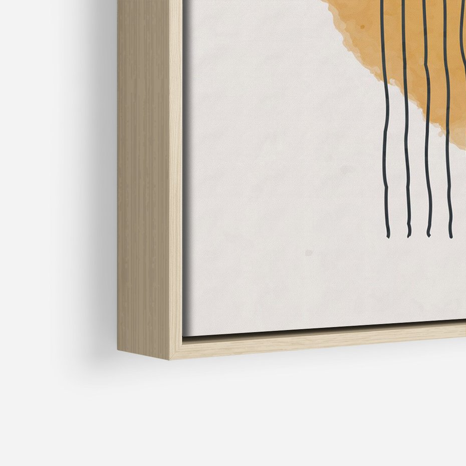 Obraz w ramie 50x70 - Taniec Emocji - abstrakcyjne akwarelowe plamy, nieregularne kreski - rama drewno