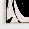 Obraz w ramie 80x120 - Wibracje w ciemnościach duszy - czarno biała abstrakcja, nieregularne rozmyte linie - rama drewno