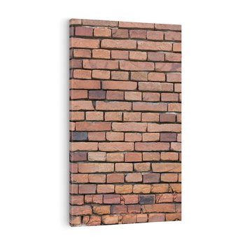 Obraz na płótnie 80x120 - Mur cegieł: industrialny urok - cegły, mur