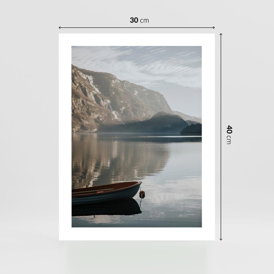 Plakat bez ramy 30x40 - Refleksje Natury - morze, łódka