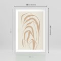 Plakat w ramie 50x70 - Formy Nowoczesności - minimalistyczny plakat, liście palmy - rama biała