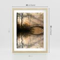 Plakat w ramie 40x50 - Romantyczny Mostek - mostek, romantyczny - rama drewno