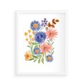 Plakat w ramie 40x50 - Migocące Widoki Kwiatów - akwarelowe polne kwiaty, minimalistyczny plakat - rama biała