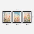 Zestaw obrazy w ramie 40x50 galeria - kwiaty, łąka, akwarela, boho - rama czarna