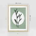Plakat w ramie 30x40 - Kształty Zielonego Ukojenia - zielony plakat, roślinne motywy - rama drewno