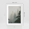 Plakat w ramie 30x40 - Mglista przemiana lasu - las, mgła - rama biała