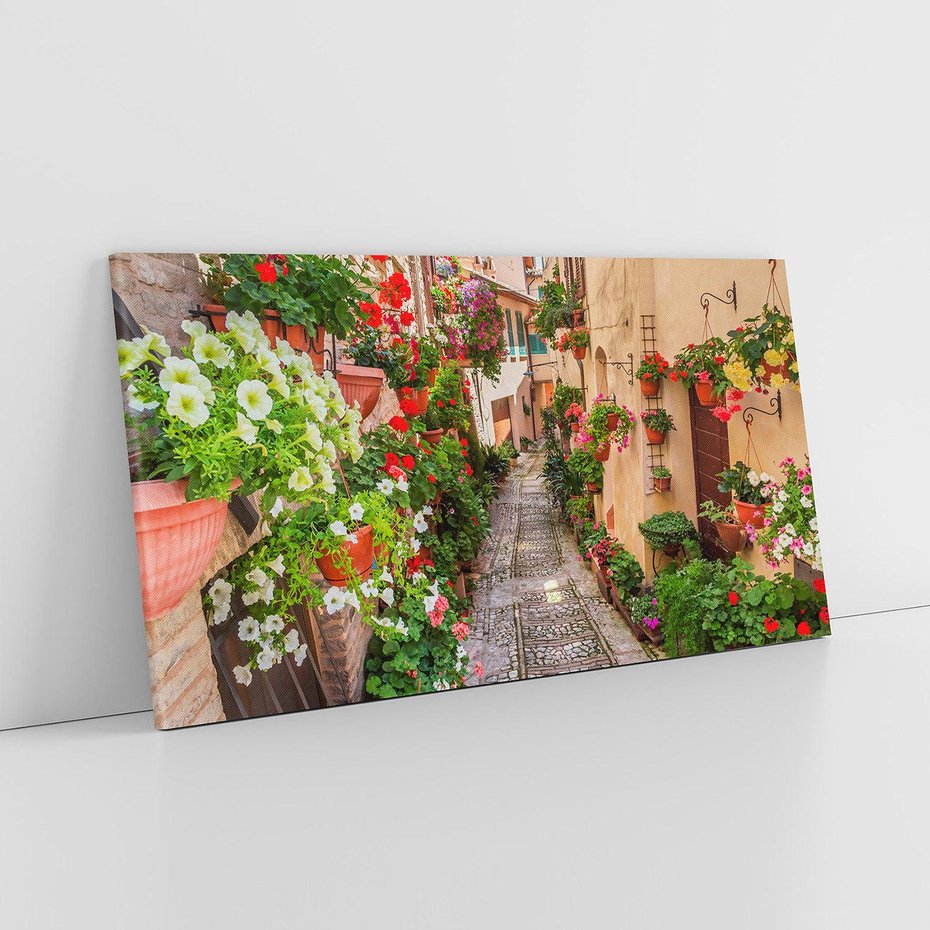 Obraz na płótnie 120x60 - miasto w kolorach - uliczka, miasto