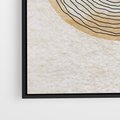 Obraz w ramie 70x100 - Zapisane w promieniach słońca - beżowe strukturalne tło, koła - rama czarna
