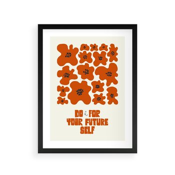 Plakat w ramie 30x40 - Taniec Kolorowych Promieni - self care, kompozycja kwiaty - rama czarna