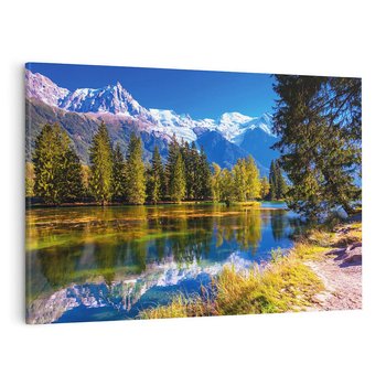 Obraz na płótnie 120x80 - Górskie piękno - góry, jezioro